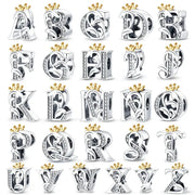925 Sterling Silver Alphabet Charms A to Z Beads for Women Fit Original Bracelet DIY Jewelry Gift