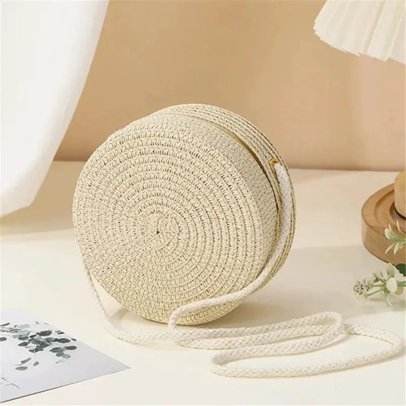 Handwoven Straw Womens Shoulder Bag Crossbody With Lock Closure For Secure Everyday Style
