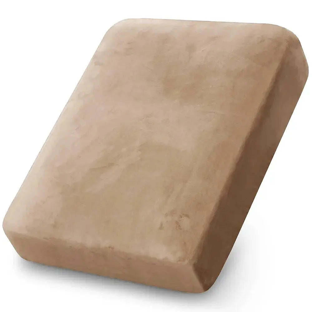 Velvet sofa cushion cover in beige by Simples Market, plush stretch slipcover.