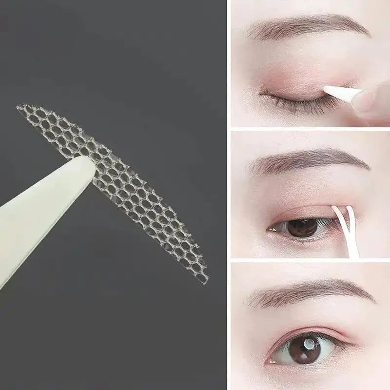 240 Pcs Double Fold Eyelid Tape Stickers Lace Clear Beige Self Adhesive Natural Eye Makeup Kit With Tool