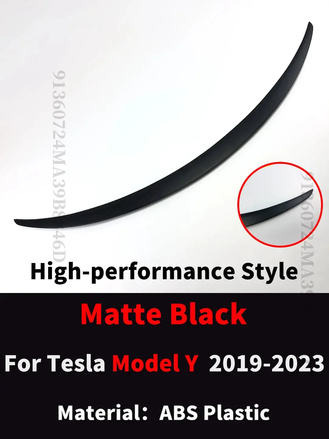 Rear trunk spoiler for Tesla Model Y, matte black ABS plastic, by Simples Market (2019–2023)
