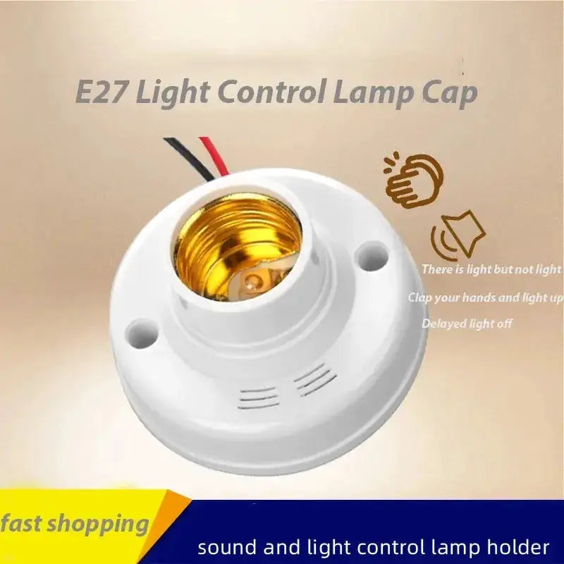Automatic Sound And Light Sensor E27 Lamp Holder Socket AC180240V Energy Saving Fits All Bulbs