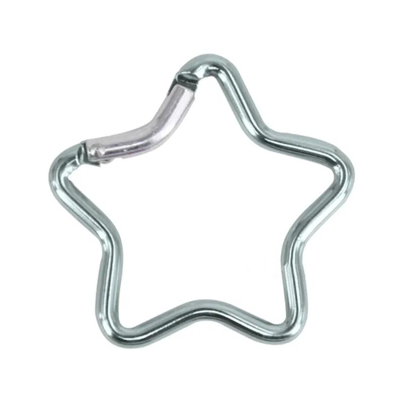 Star-shaped aluminum carabiner clip keychain by Simples Market with spring lock.