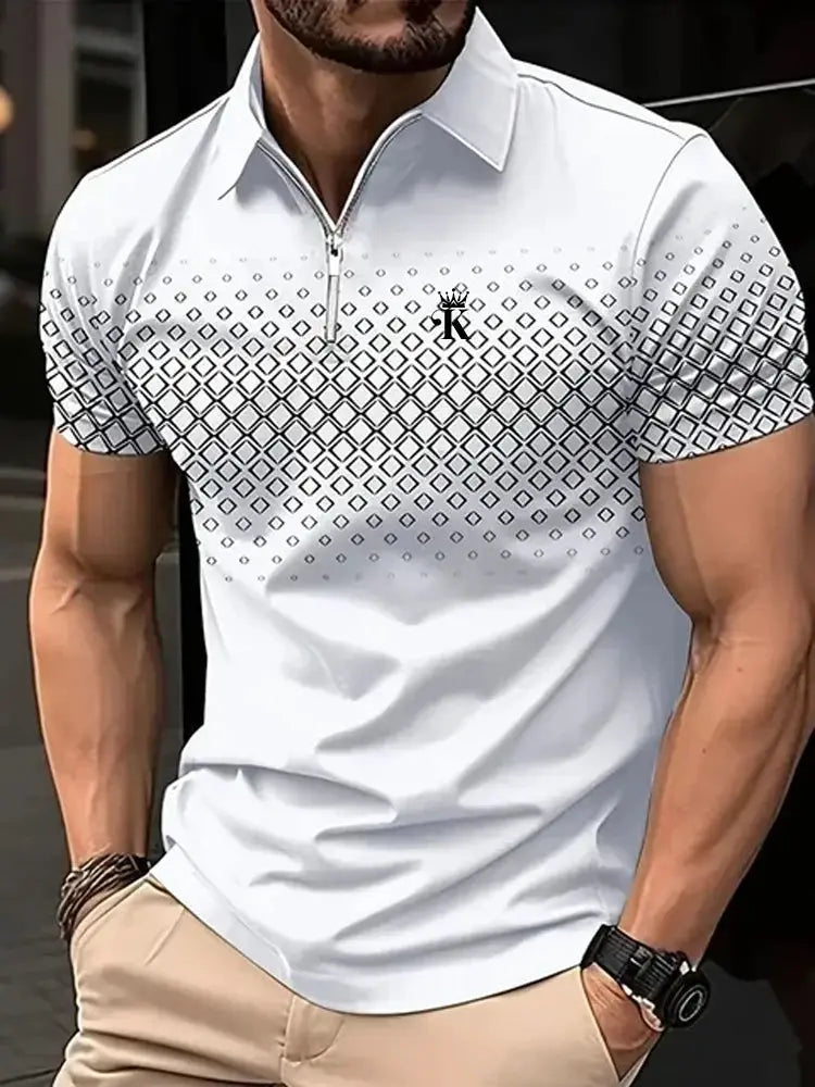 Mens Golf Polo Shirt Short Sleeve Outdoor Casual Daily Streetwear Summer 3D Print Micro Elastic Polyester