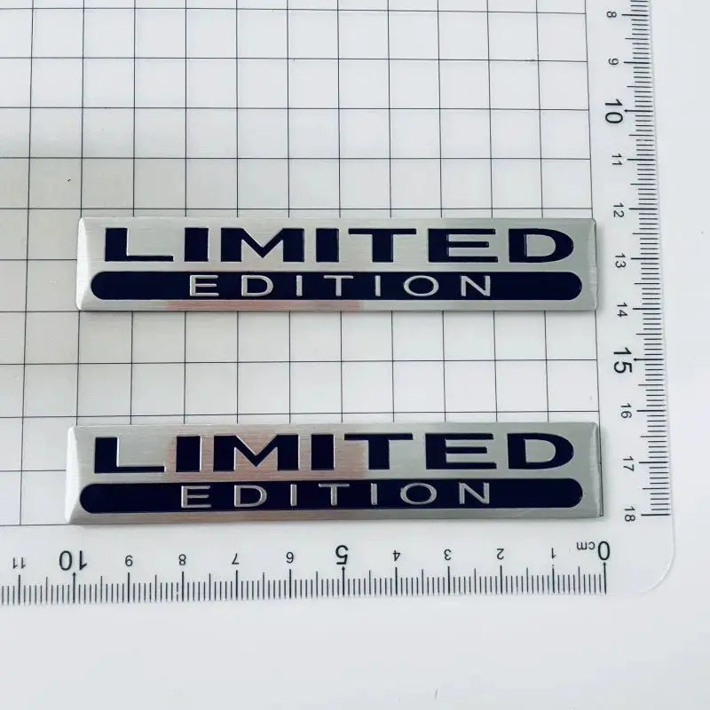 3D Metal Aluminium Silver Black Logo Emblem Badge for Car Fender and Trunk Universal Fit Limited Edition