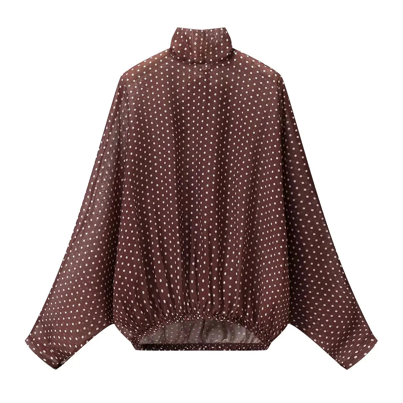 Kondala Polka Dot Women Sets Chiffon Bow Tie Blouses Skirts 2026