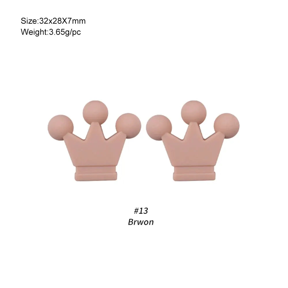10Pcs Crown Bowknot Silicone Beads For Jewelry Making Diy Necklace Keychain Bracelet Craft Supplies