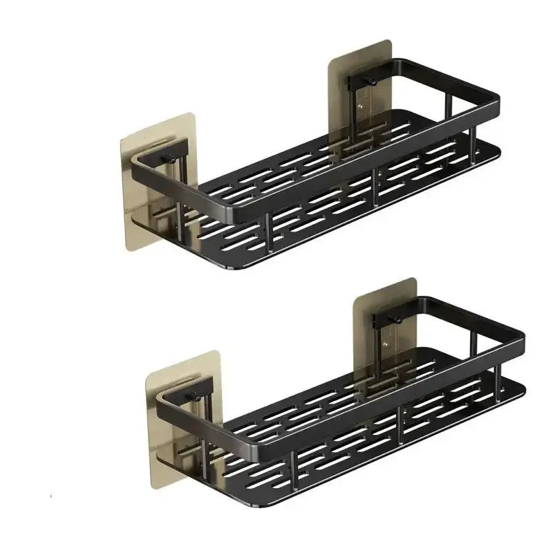 HomeZen No Drill Corner Shelf Bathroom Storage Rack Wall Mount Shower Organizer Aluminum Construction