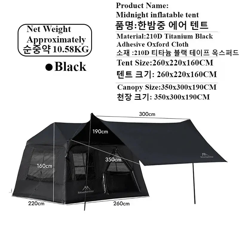MountainHiker Outdoor Camping Tent for 2 to 5 People Waterproof Family Beach Tent with Quick Setup and UV Shade