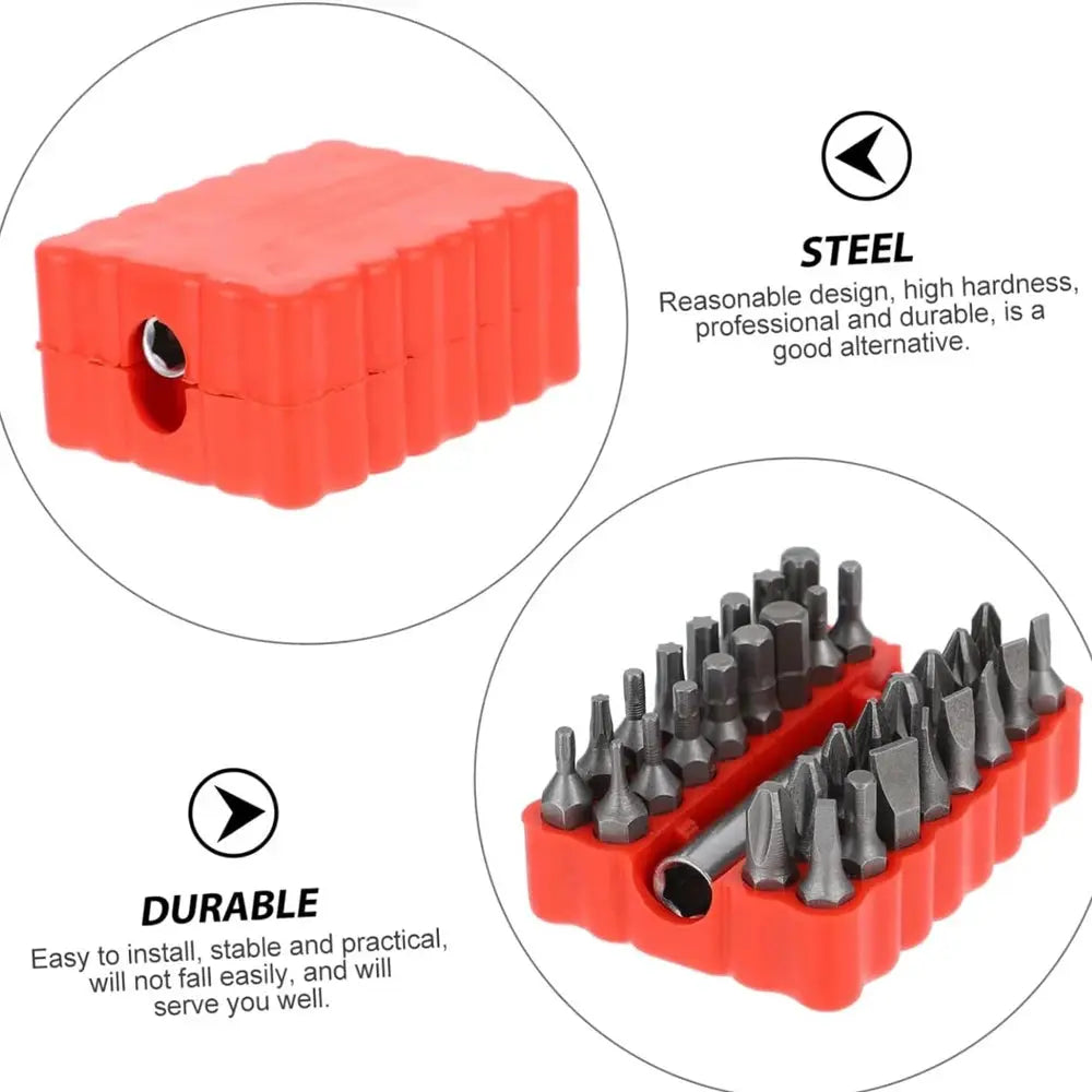 ZOMASOU 33 Piece Magnetic Security Screwdriver Bit Set 1 Quarter Inch Shank Includes Torx Hex Spanner Tri Wing Bits