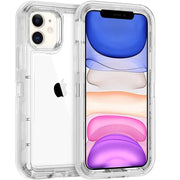 Clear 3-in-1 heavy-duty iPhone case, shockproof, compatible with iPhone 14/13/11/15/16 series