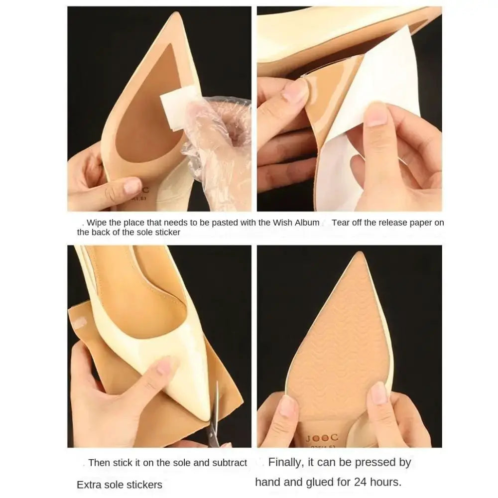 Anti Slip Shoe Soles Stickers Self Adhesive Wear Resistant Non Slip Pads Shock Absorbing Soles
