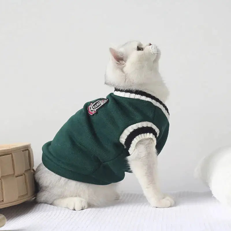 Cat Dog Winter Sweater Pullover For Small Pets Cozy Cat Vest Puppy Jacket Pet Clothing