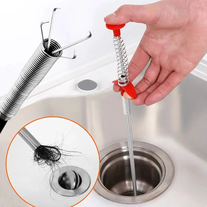 Plumbing Four Claw Hook Dredger Sewer Toilet Tool Manual Hair Clog Remover For Household Cleaning
