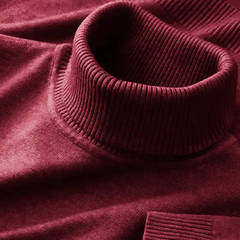 Mens Knitted Sweater Solid Color Turtleneck Pullover Breathable Warm Outdoor Streetwear For Autumn And Business Tops