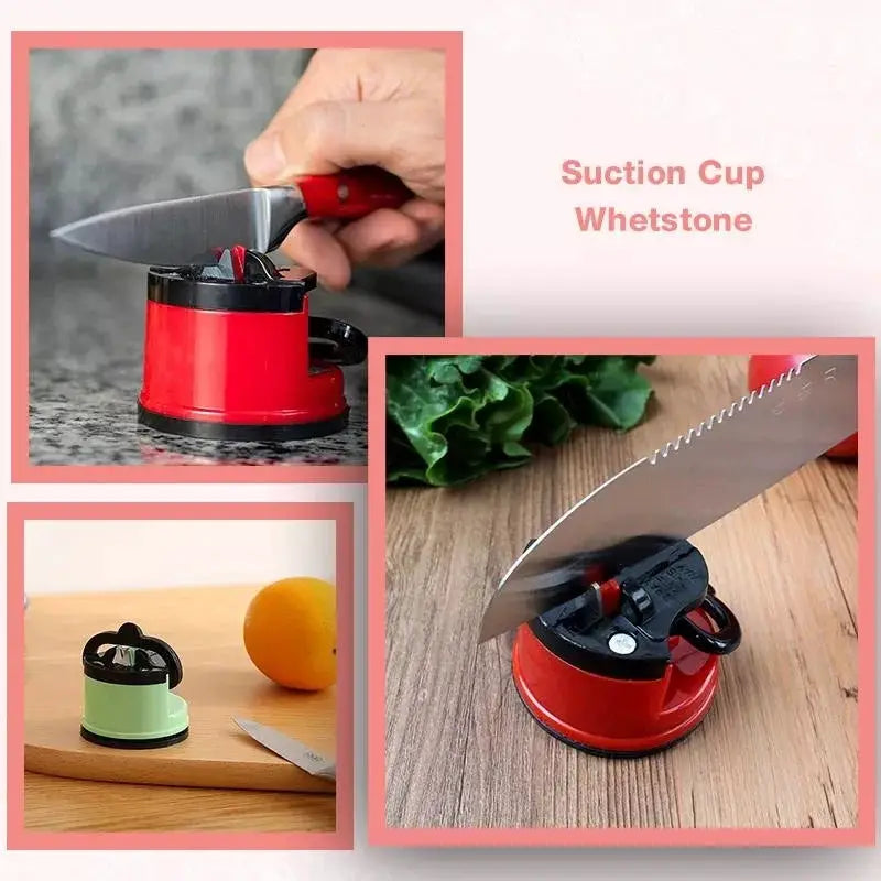 Knife Sharpener With Suction Base For Kitchen And Chef Damascus Knives Manual Pull Through Sharpening Tool