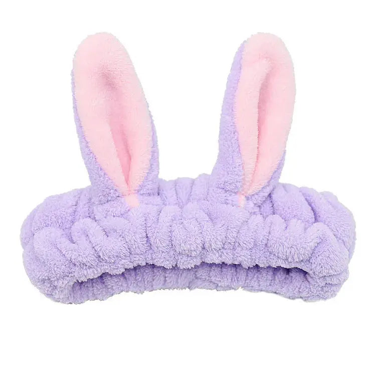 BambooBloom Rabbit Ear Headband Soft Bamboo Fiber With Elastic Strap For Washing And Makeup