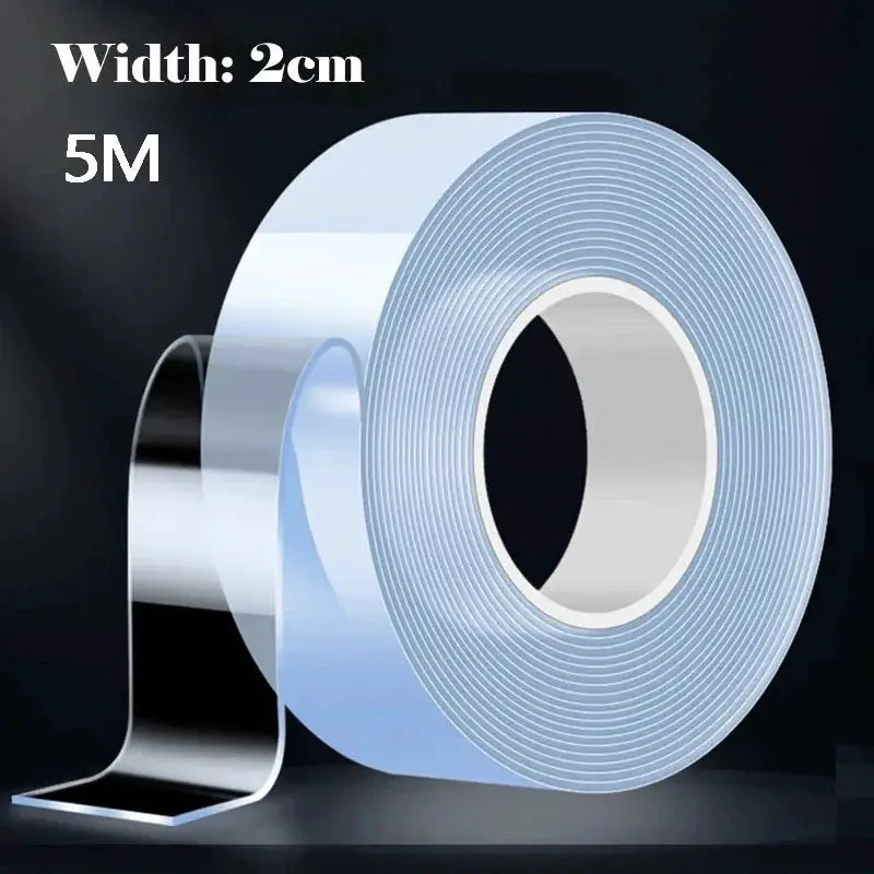 Transparent PET Double Sided Reusable Waterproof Adhesive Tape For Kitchen And Bathroom Use