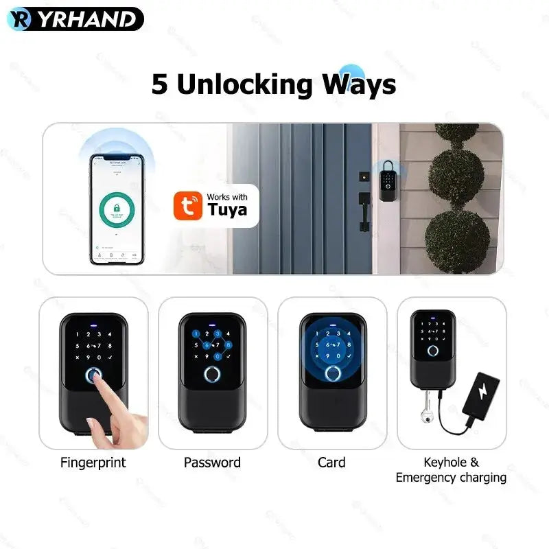 TTlock Smartkey Lock Box by Simples Market; Bluetooth key safe with fingerprint, password, card unlocks.