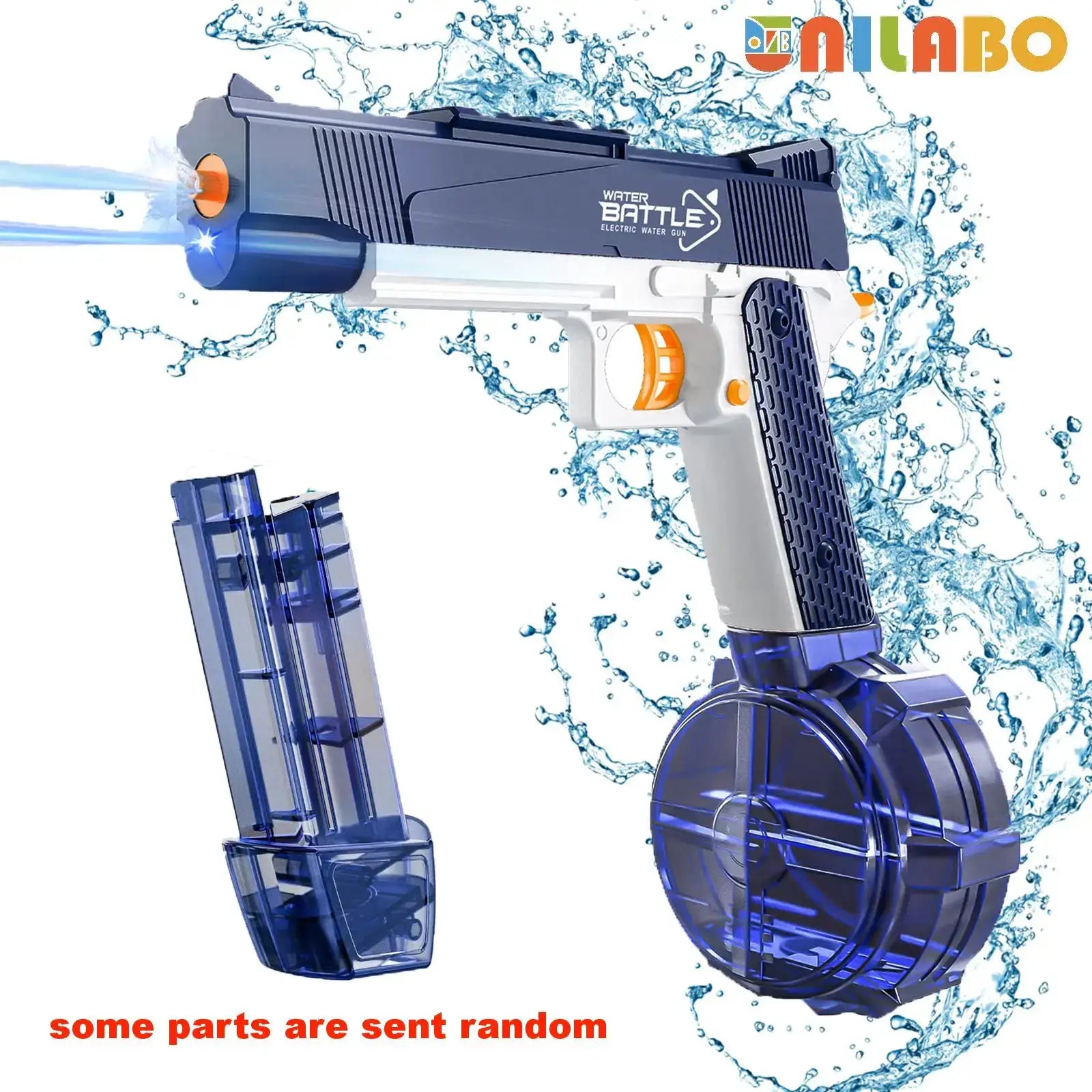 Unilabo M416 Electric Water Gun Battery Powered with External Water Bottle Attachment for Kids and Adults Outdoor Fun