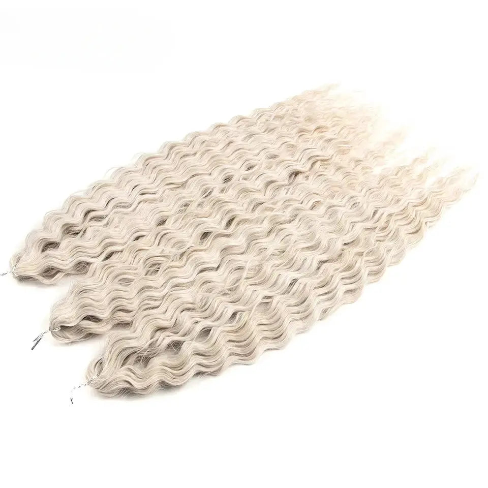 Ariel Synthetic Twist Crochet Hair 22in Water Wave Ombre Blonde, 4 bundles by Simples Market