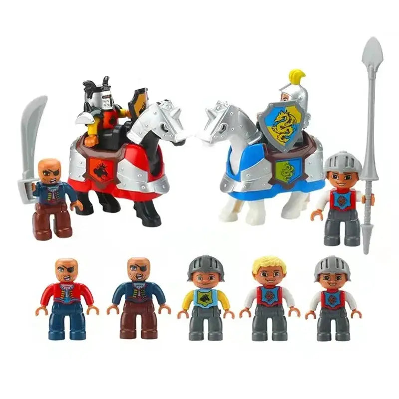 Big Size Building Block Adventure Ship Series Compatible Duplo Brave Pirates Treasure Island Playset For Kids