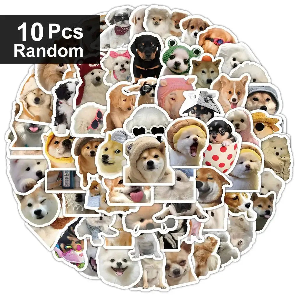 Funny Dog Stickers Cartoon Cute Decals 10 100 1000 Pcs Pack For Laptops Phones Luggage Cars Bikes And More