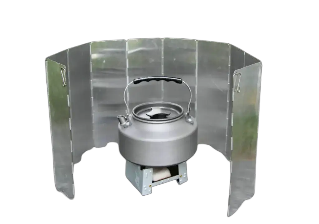 Gas stove wind shield for 8/9/10-plate stoves; aluminum alloy, outdoor camping with kettle and burner