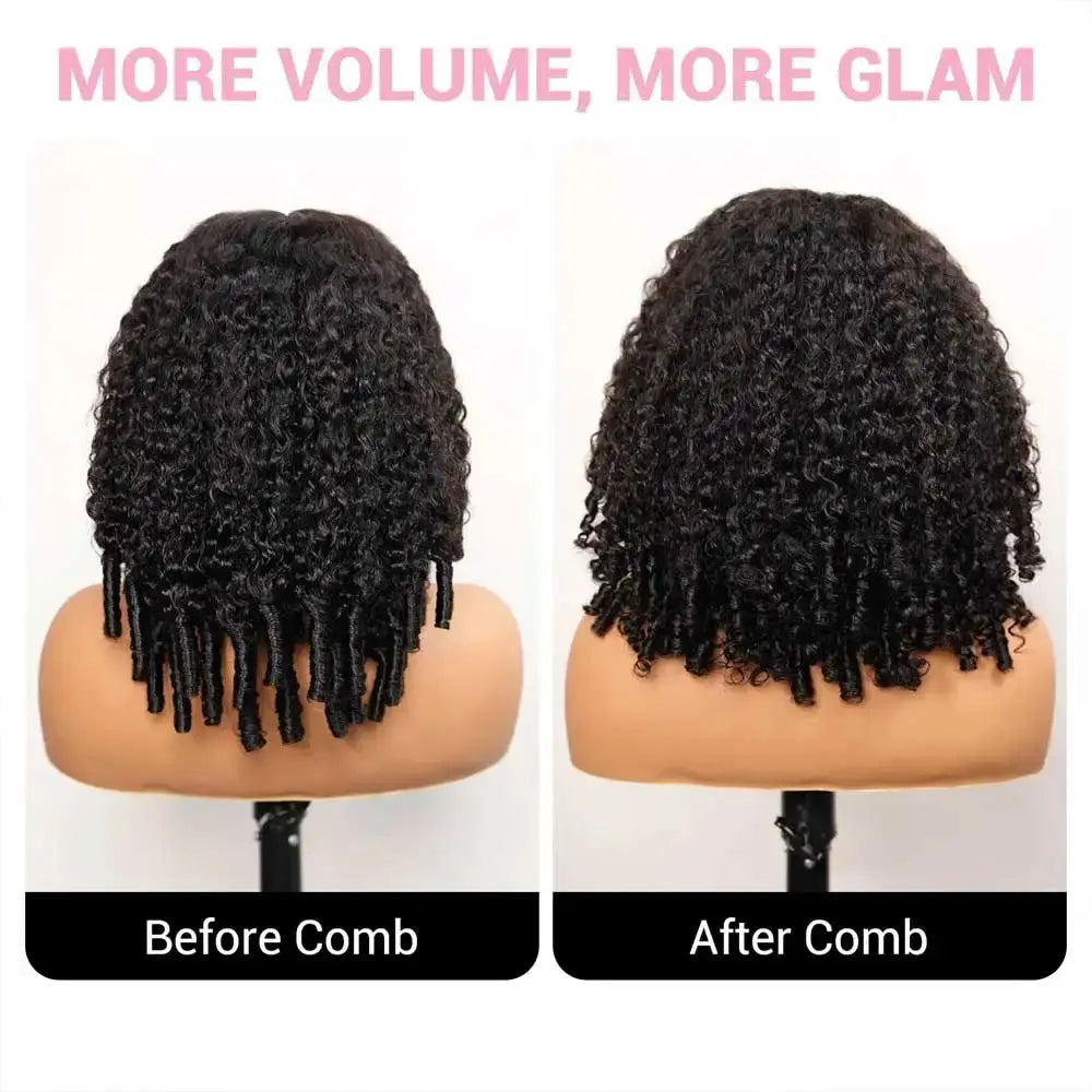 250 Density Burmese Curly Remy Human Hair Wig 13x4 HD Transparent Lace Frontal Pre Plucked 28 Inch Average Cap Size