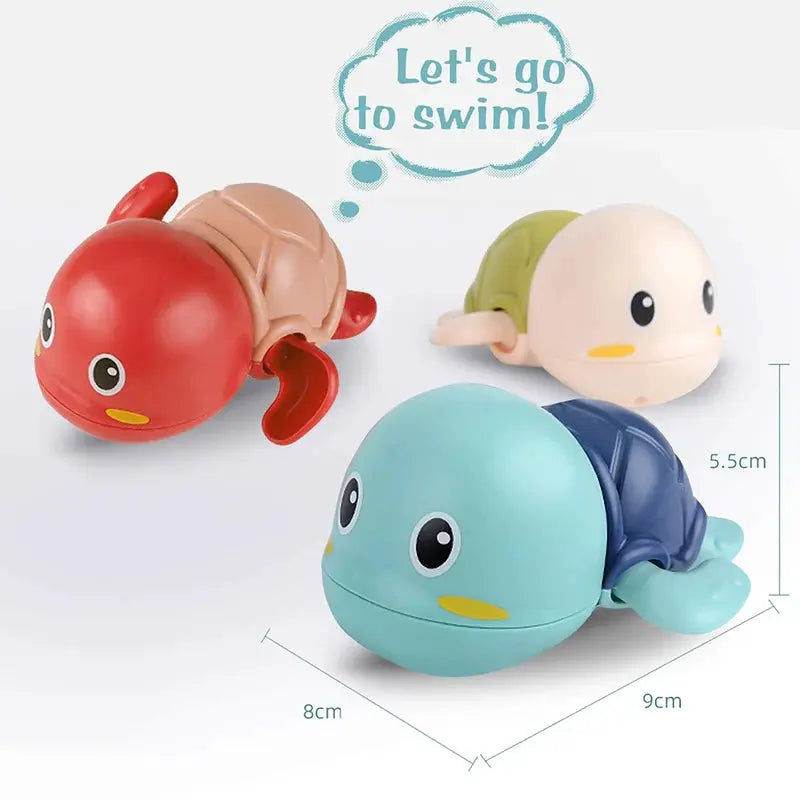 Baby Bath Toys Set Turtle and Whale Clockwork Water Toys Non Toxic for Tub Pool Beach Fun for Kids