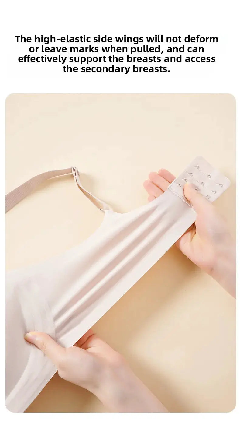 Simples Market plus-size seamless back-closure wireless push-up bra, white