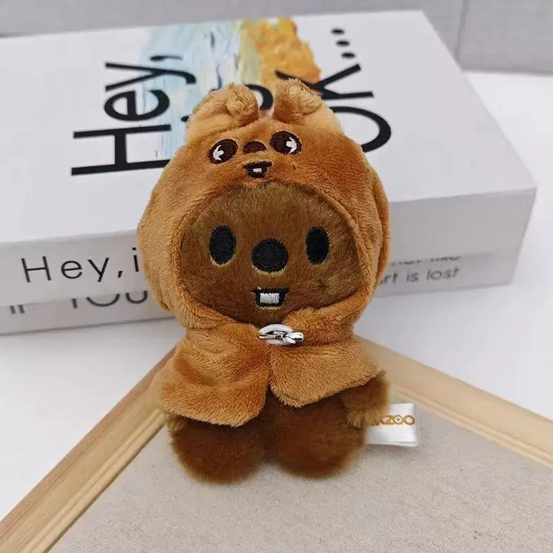 SKZOO Stray Kids Plush Keychain 12cm Doll Cloak Fashion Toy Fans Gift Official Collectible Item