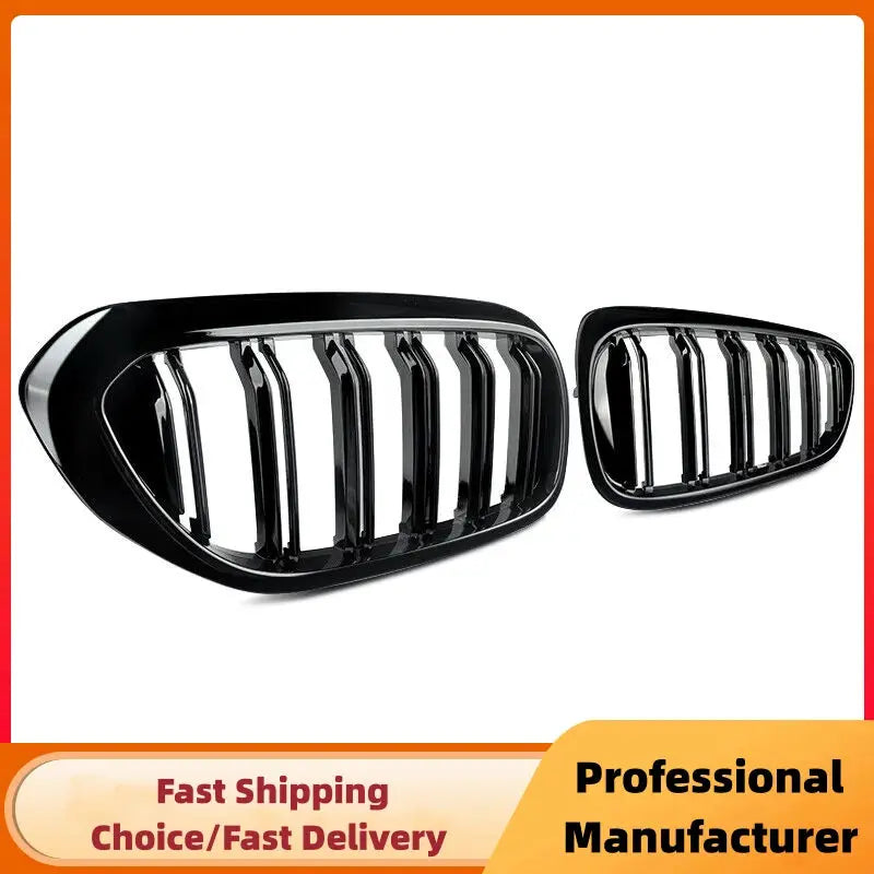 BMW 5 Series front bumper grille pair, double-slat kidney, glossy black for G30/G31 2017-2020