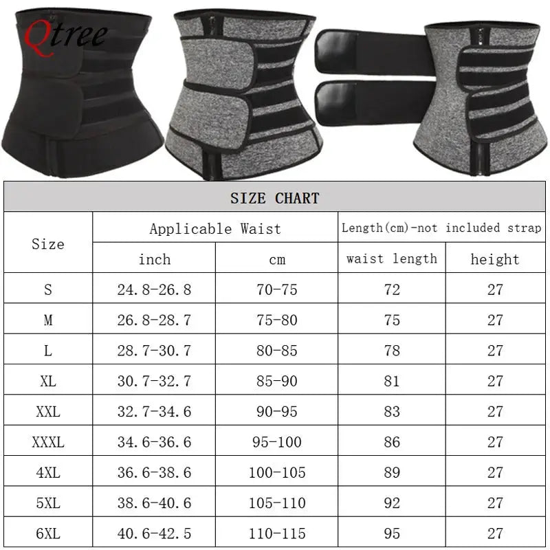 Qtree Plus Size Waist Trainer For Women Sports Girdle Corset Slimming Belt Firm Tummy Control Waist Shaping