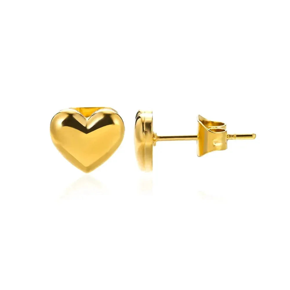 Hollow Zircon Heart Earrings For Women Stainless Steel Gold Color Jewelry Gift Free Shipping Luxury Wedding Accessory