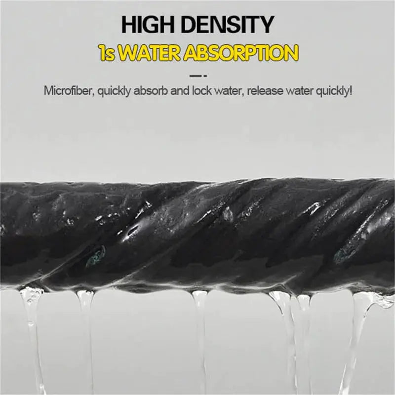 Thicker Magic Cleaning Cloth microfiber towel for glass and windows, black, highly absorbent and reusable