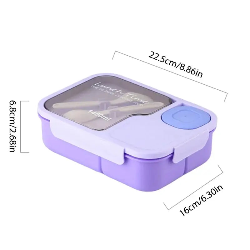 Bento Lunch Box For Kids Girls Cartoon Kawaii Cute Heated 3 Grid Food Storage Lunchbox Sandwich Snack