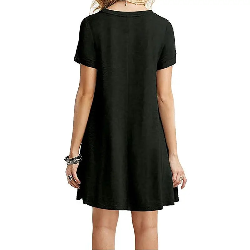Instylis Women Casual Vintage O Neck Print Loose Mini Dress Sundress