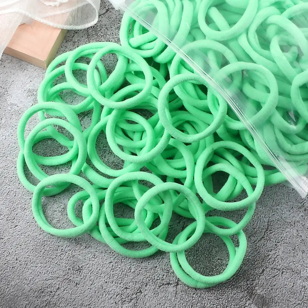 NovaHair 50 Pcs Mixed Colors Hair Bands 4 Cm Elastic Hair Ties Ponytail Holders Gentle Hold For Everyday Ponytails