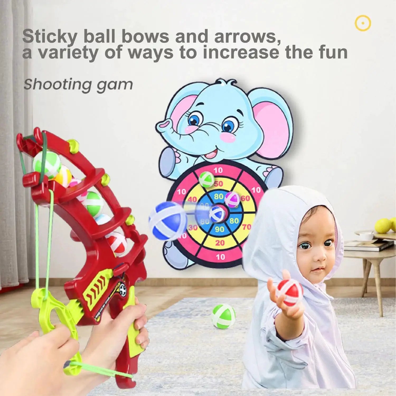 Montessori Throw Slingshot Target Sticky Ball Dartboard Children Outdoor Game Toy For Learning And Coordination