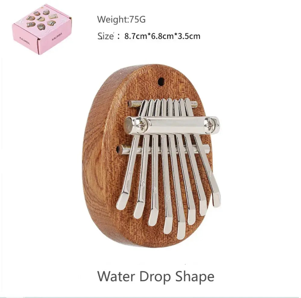 8 Keys Mini Kalimba Wooden Thumb Piano With Lanyard Sapele Wood Portable Gift Set For Kids And Adults
