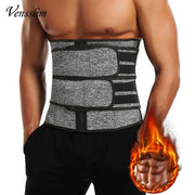 Vensslim men waist trainer belt in gray heather with dual Velcro straps.