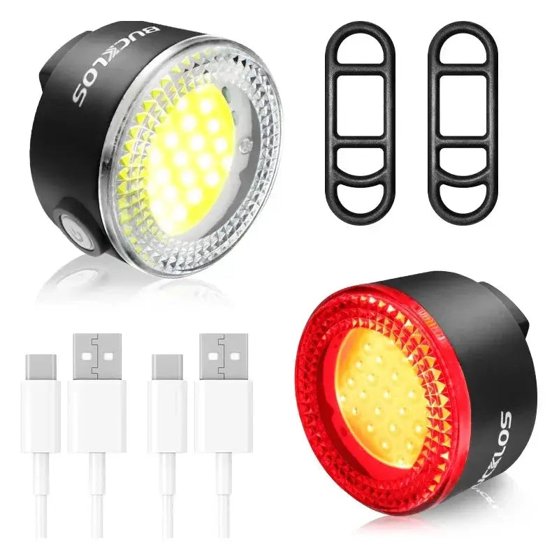 Bucklos Bicycle COB Light Set USB Charging High Visibility Taillight 500lm For MTB And Road Bikes