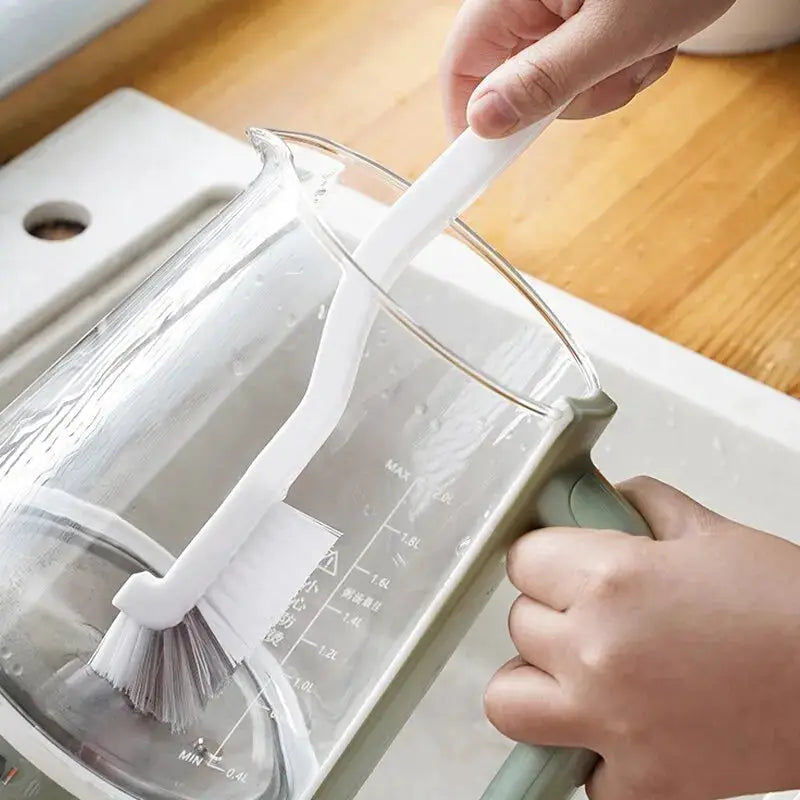 Japanese Style Sink Brush With Long Elbow Handle And Tail Hole For Wall Hanging Crevice Cleaning Accessories