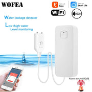Tuya Smart flood leakage sensor with WiFi remote monitor, white water leak detector alarm system