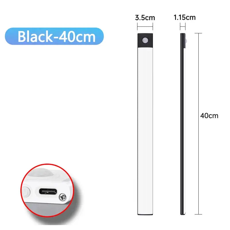 USB Rechargeable Motion Sensor Night Light Wireless Under Cabinet LED Lamp For Kitchen Cabinets Wardrobe Bedroom