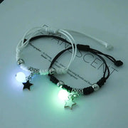 Two Piece Luminous Beads Star Couple Bracelets For Women And Men With Interchangeable Charms Matching Jewelry