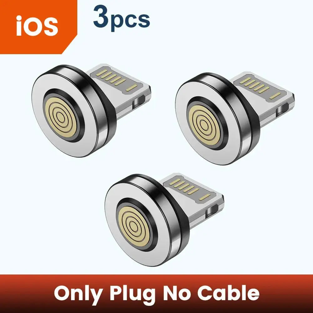 Toocki 540 rotate magnetic USB Type-C connectors, 3pcs, silver with gold contact rings