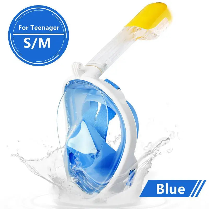 Underwater Full Face Diving Mask Anti Fog For Snorkeling And Scuba Waterproof Respiratory Mask For Adults And Kids