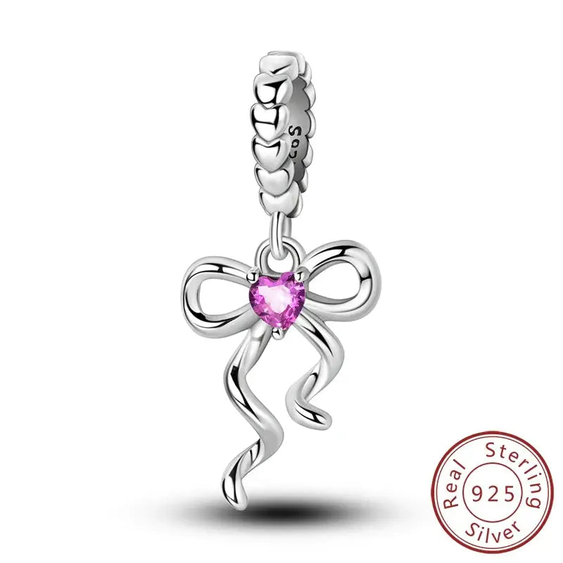 925 Sterling Silver Charms Beads Forever Love Heart Dangle For Bracelet Women Jewelry Gift Sister Family Life